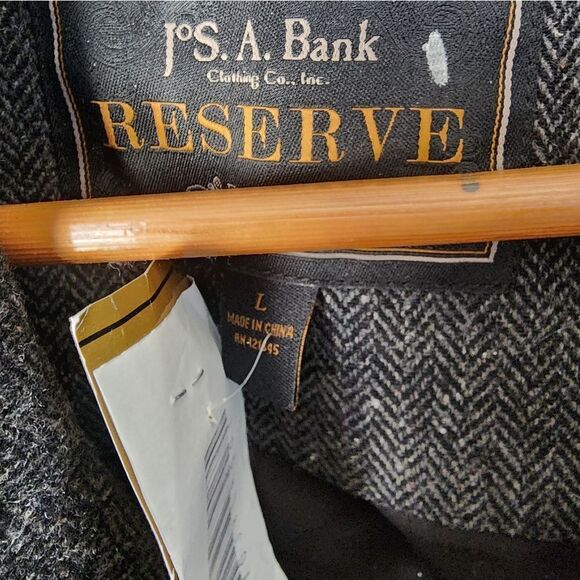 Jos. A. Bank Gray Double-Breasted Peacoat New With Tags Wool Blend - Picture 2 of 11